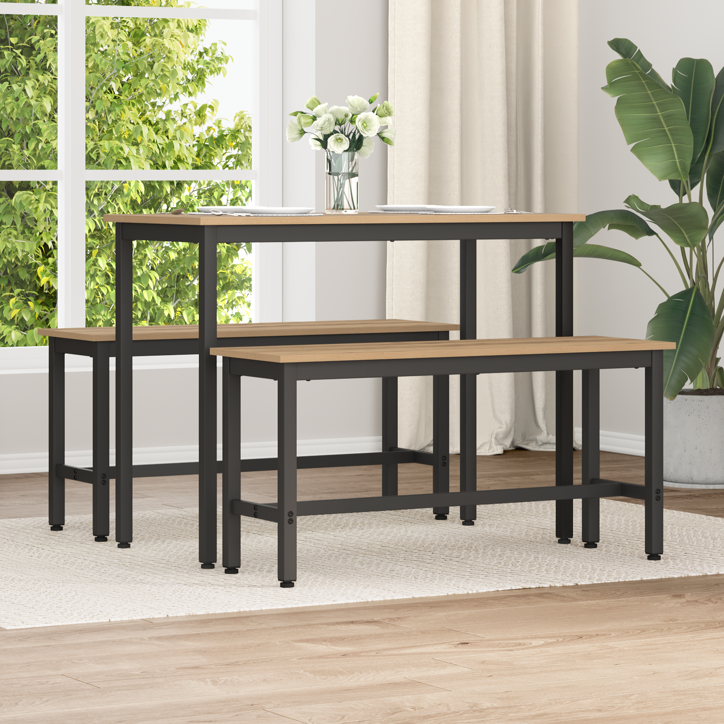 Dining Bench 2 pcs Artisan Oak 100 x 32.5 x 48.5 cm