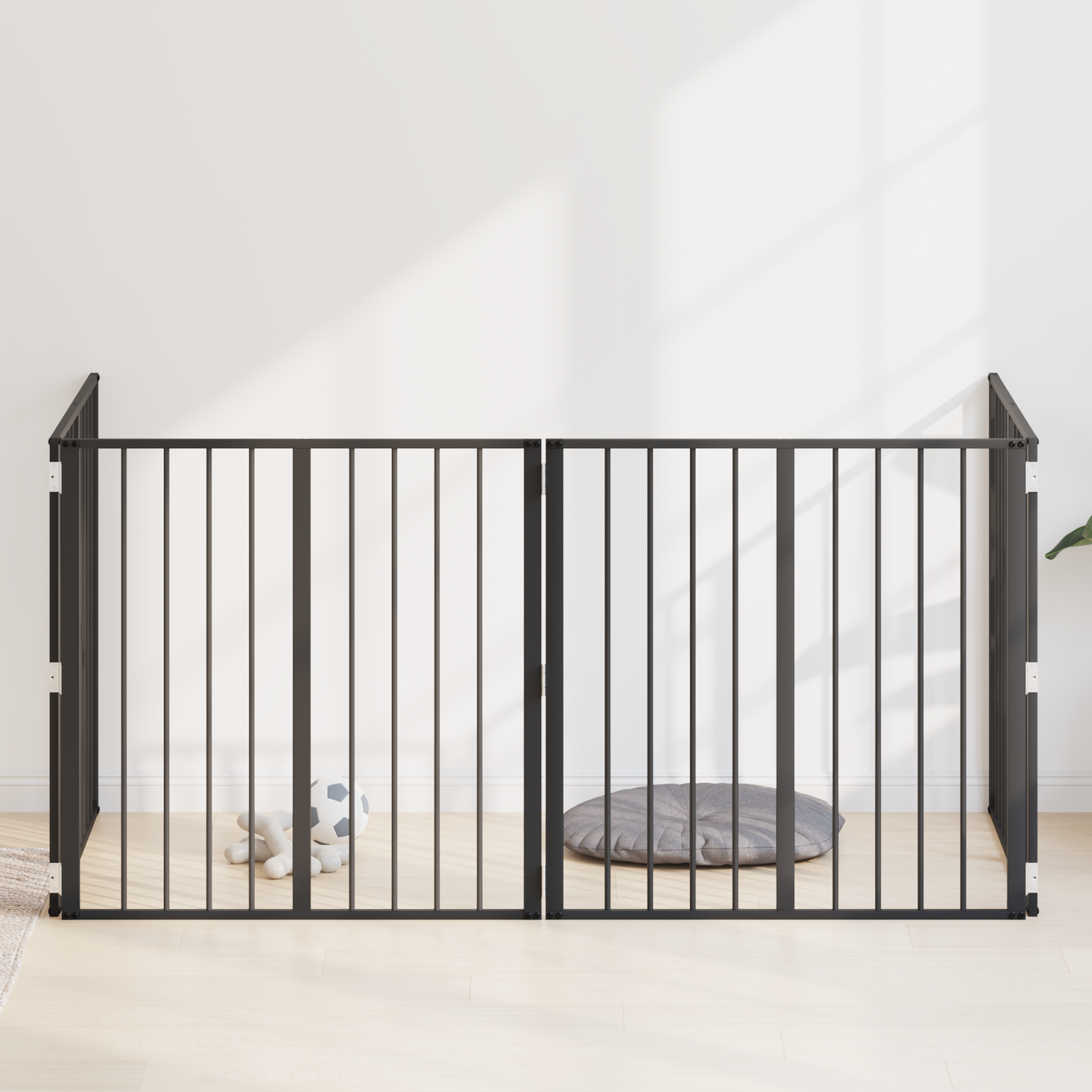 Dog Gate 4 pcs Black 80 x 80 cm Galvanised Steel