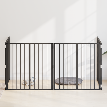 Dog Gate 4 pcs Black 80 x 80 cm Galvanised Steel