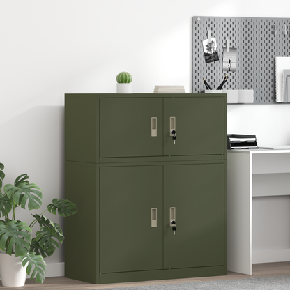Storage Cabinet Olive Green 90 x 40 x 40 cm Steel