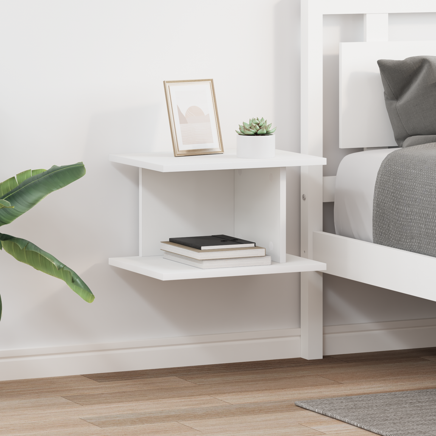 Bedside Table 2 pcs White 40 x 30 x 25 cm Engineered Wood