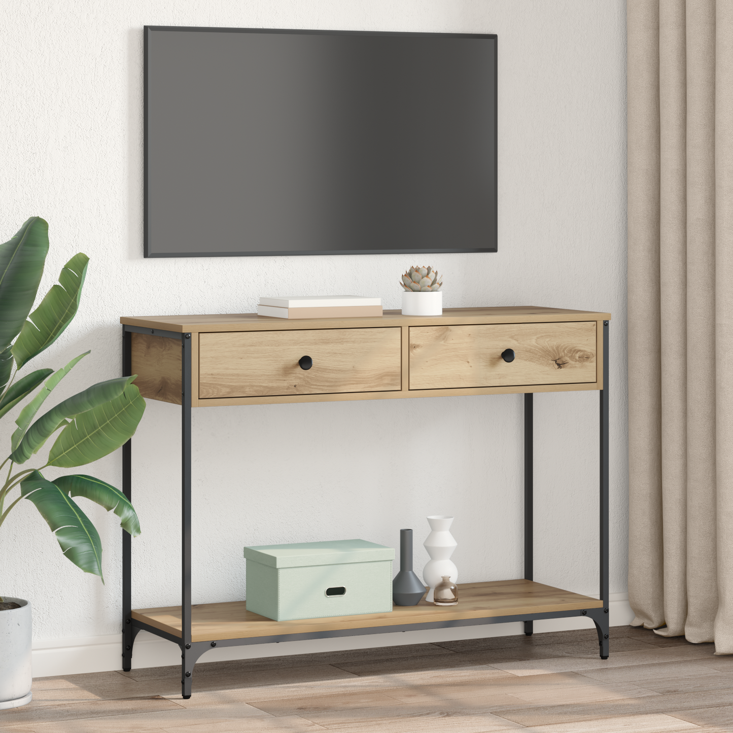 Console Table Artisan Oak 100 x 34.5 x 75 cm Engineered Wood