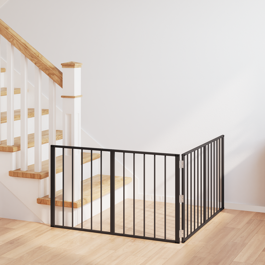 Dog Gate 2 pcs Black 100 x 60 cm Galvanised Steel