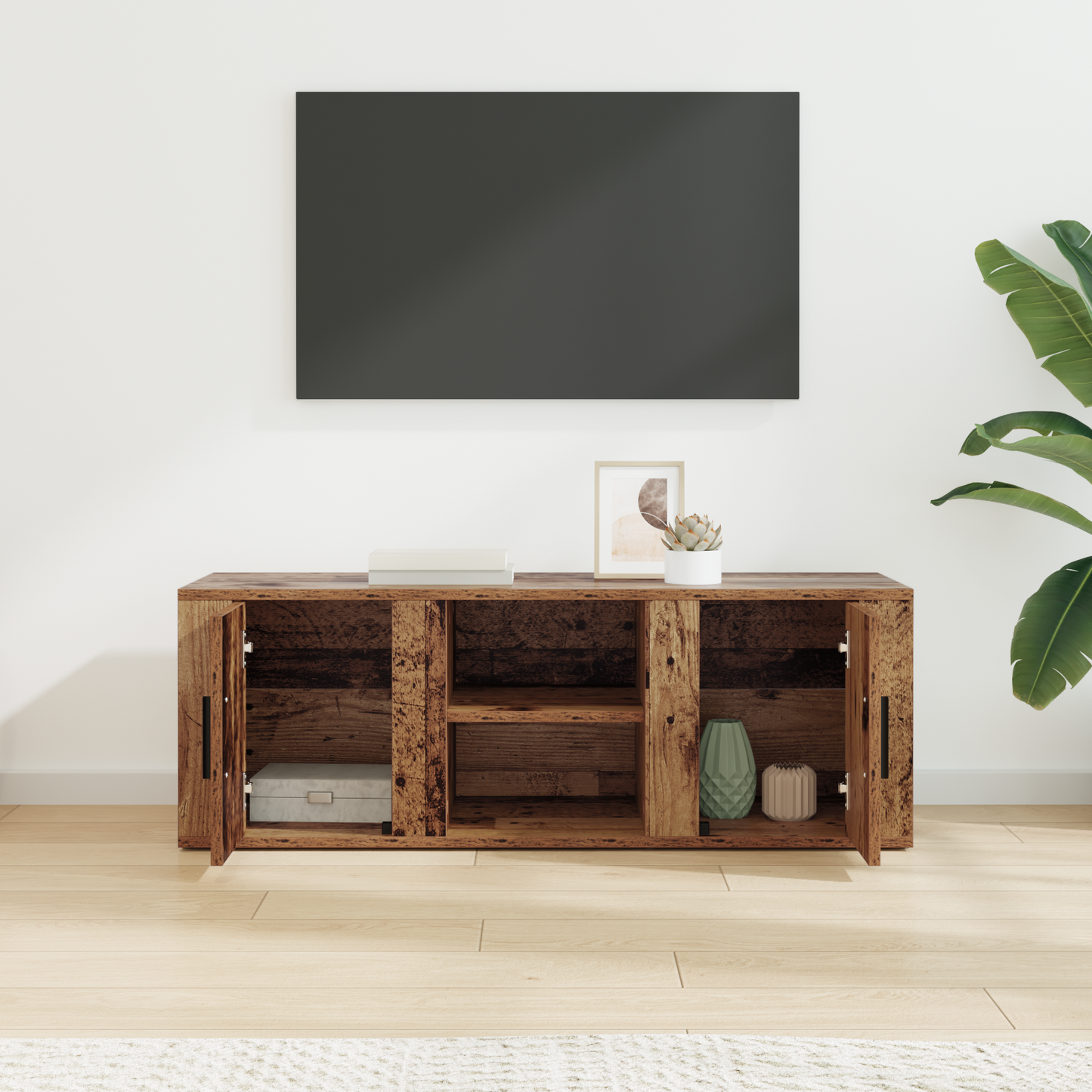 TV Cabinet Old Wood 100 x 31.5 x 35 cm Engineered Wood