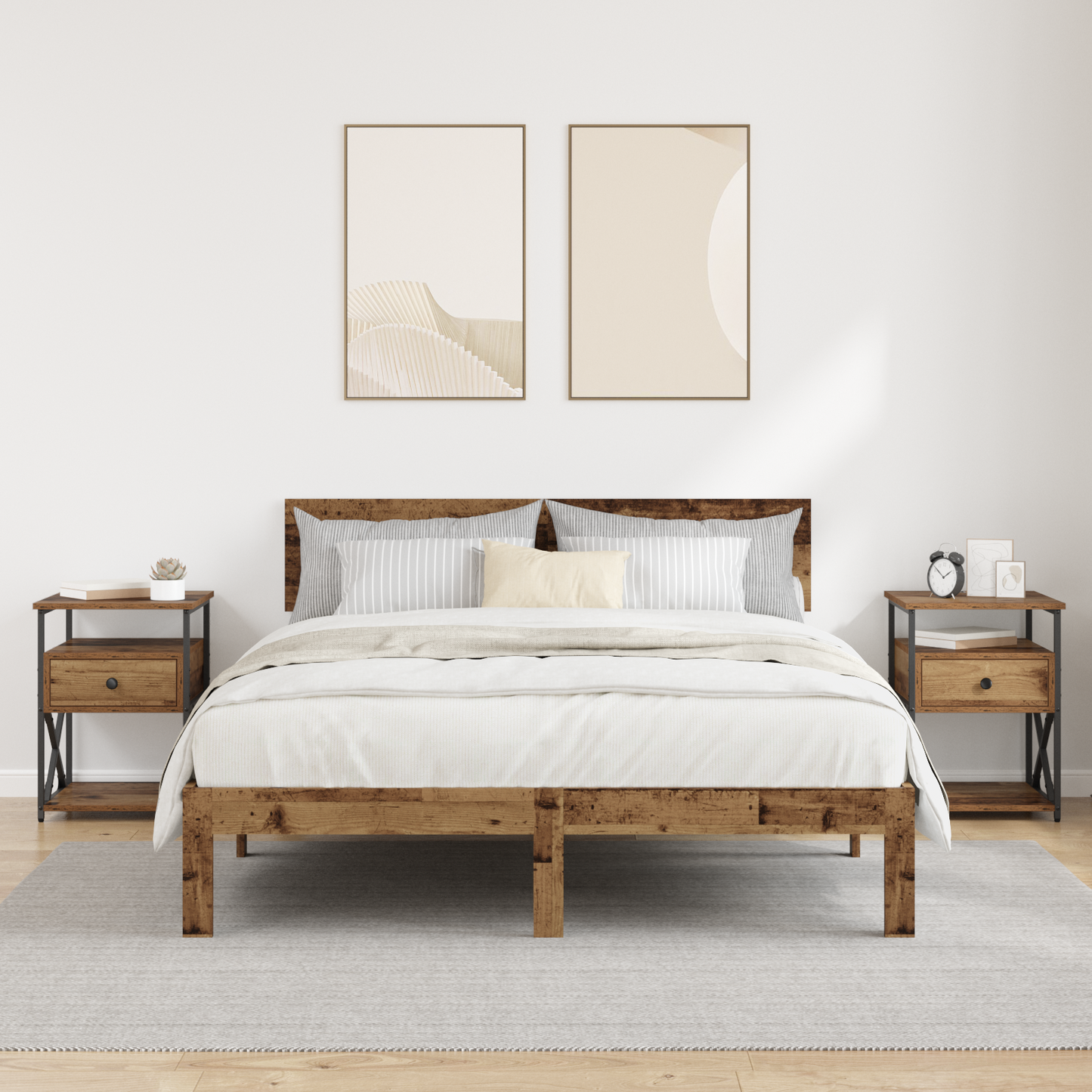 Bedside Cabinet 2 pcs Old Wood 40 x 42 x 55 cm Engineered Wood