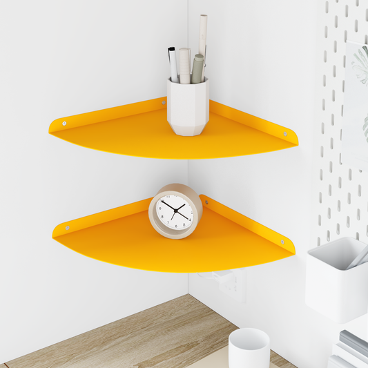 Floating Shelf with Shelf 2 pcs Mustard Yellow 30 x 30 x 2 cm