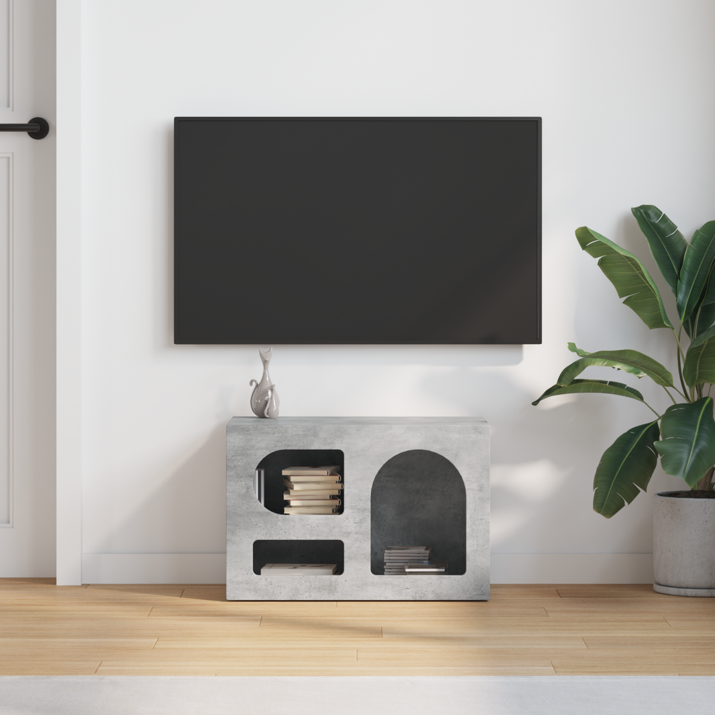 TV Cabinet ELST 60 x 35 x 40 cm Concrete Grey Engineered Wood