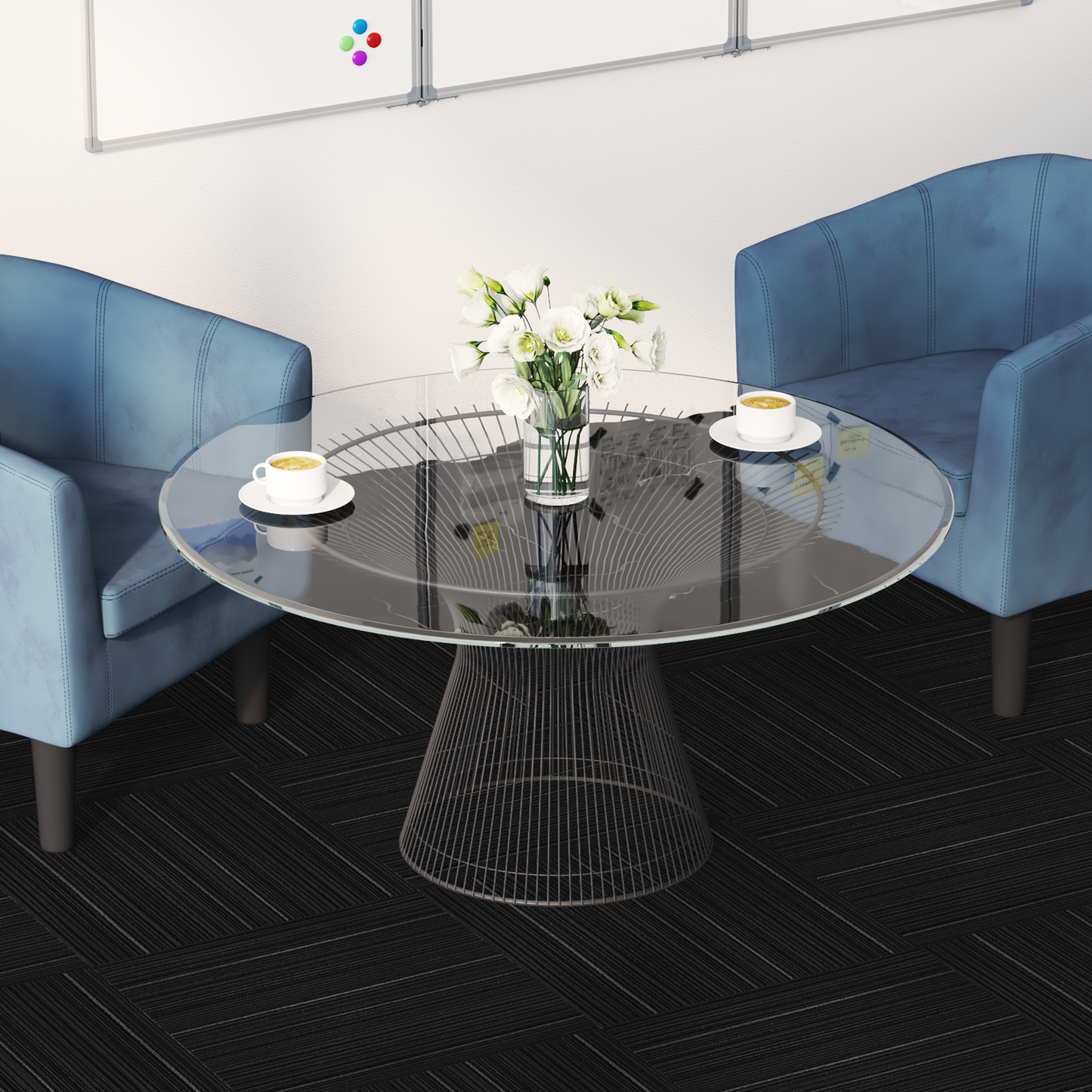 Carpet Tile Striped Dark Grey 50 x 50 cm 20 pcs PP and Bitumen
