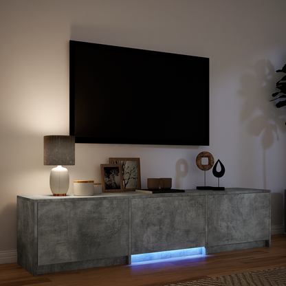 TV Cabinet with LED with LED Concrete Grey 165 x 34 x 40 cm