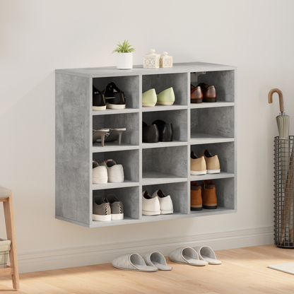 Shoe Cabinet Concrete grey 77.5 x 30 x 67 cm Engineered Wood