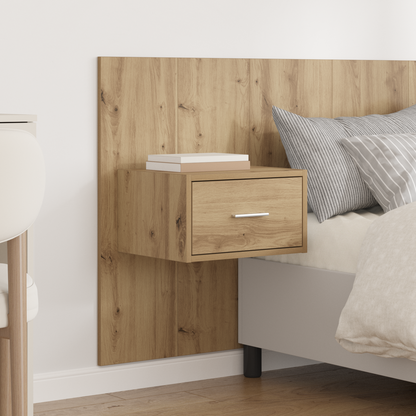 Headboard with Cabinet 3 pcs Artisan Oak Engineered Wood