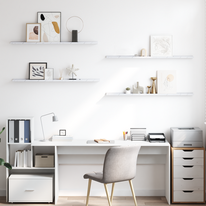 Wall Shelf 4 pcs White Marble 115 x 9 x 3 cm Engineered Wood