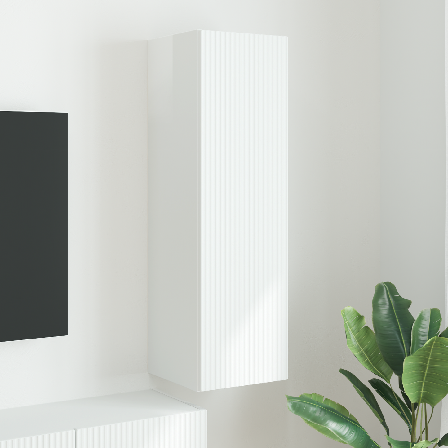 TV Wall Cabinet Gloss White 30 x 31 x 100 cm Engineered Wood