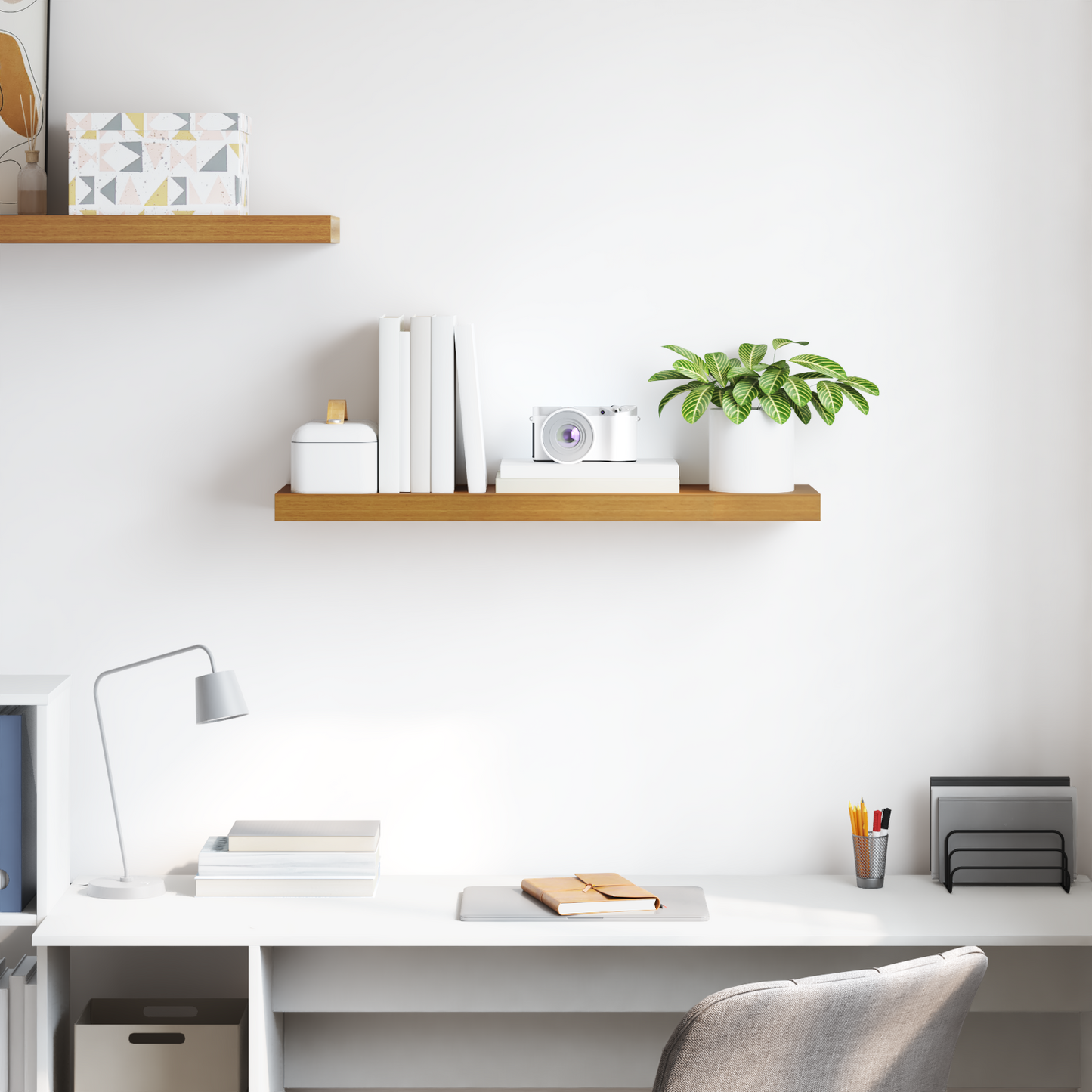Wall Shelf Wall-mounted Beige 80 x 23.5 x 4 cm Engineered Wood