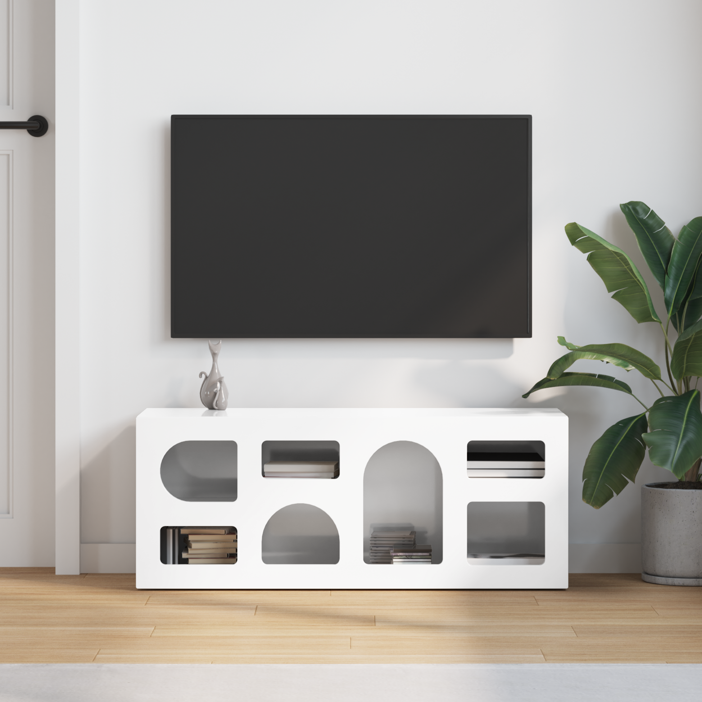 TV Cabinet ELST 100 x 35 x 40 cm High Gloss White