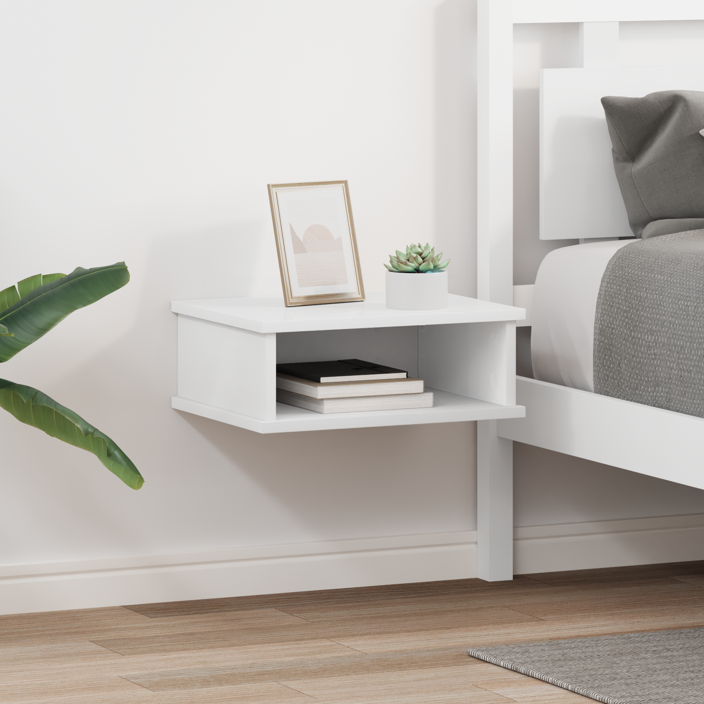 Bedside Table 2 pcs White 40 x 31 x 15 cm Engineered Wood