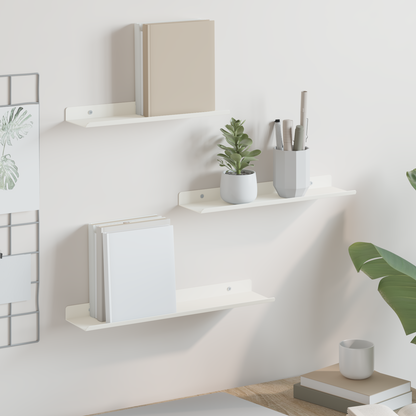 Floating Shelf Wall-mounted 3 pcs White 40 x 9 x 2.5 cm Steel