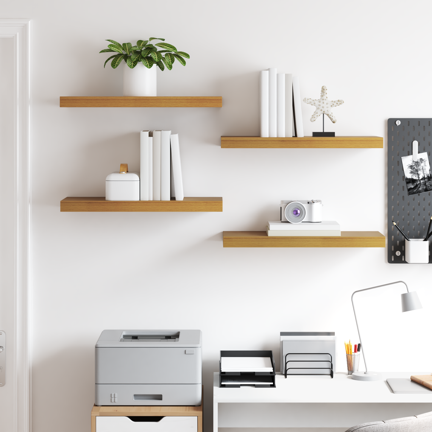 Wall Shelf 4 pcs Beige 60 x 23 x 4 cm Engineered Wood