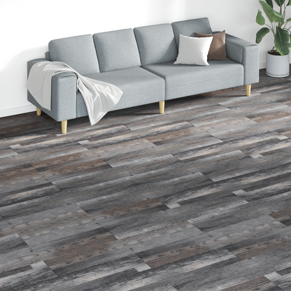 Flooring Planks 18 pcs Grey 5.26 m² PVC