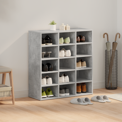 Shoe Cabinet Concrete grey 77.5 x 30 x 83.5 cm Engineered Wood