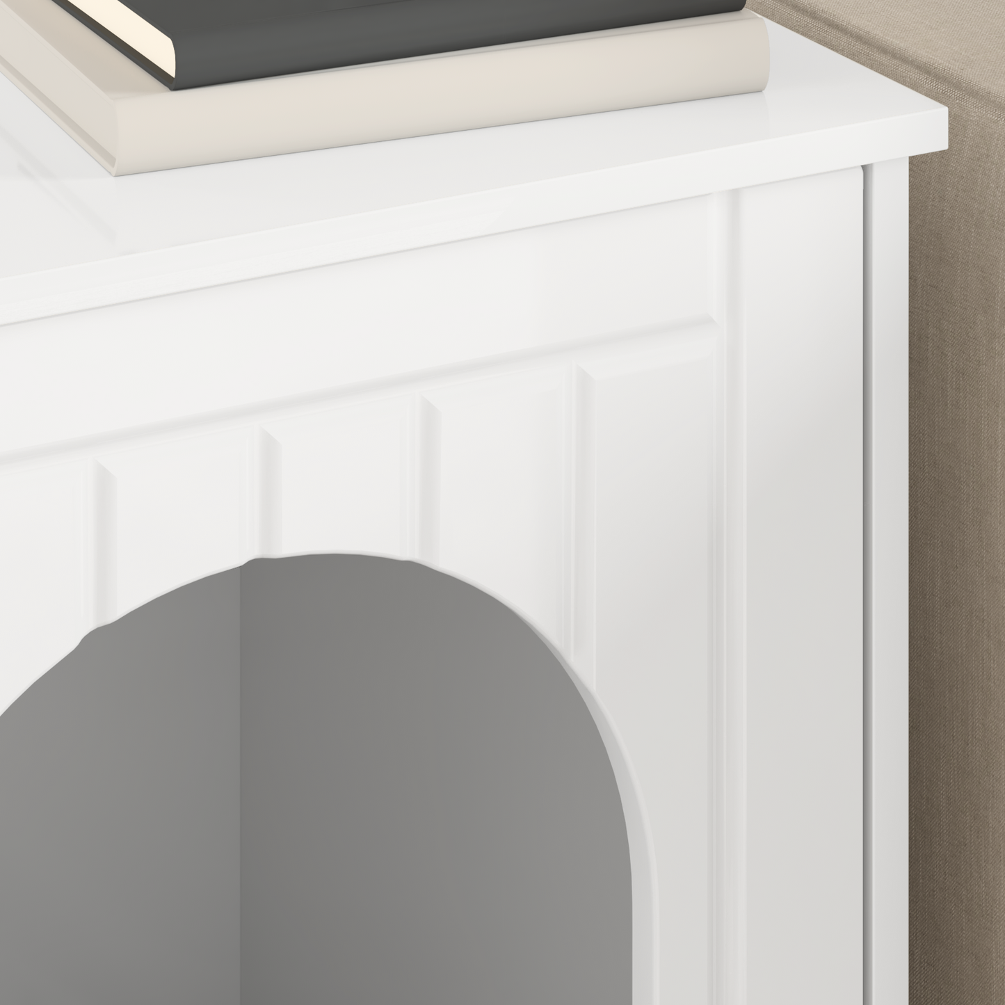 Cat House Gloss White 53 x 52 x 62 cm Engineered Wood