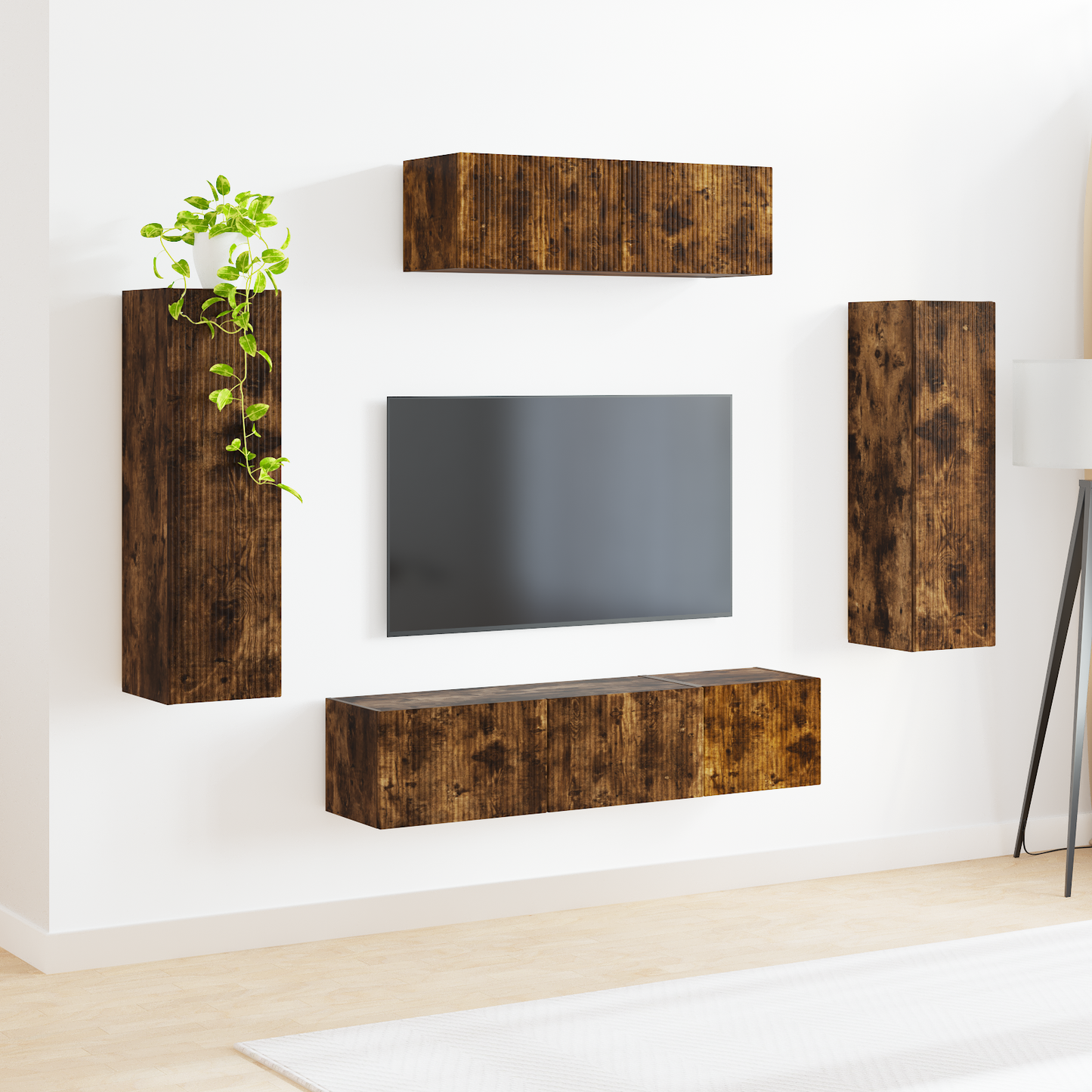 TV Cabinet 5 pcs Smoked Oak