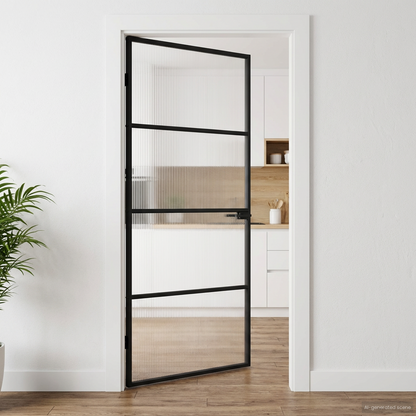 Home Door 93 x 201.5 x 3.5 cm Aluminium and Tempered Glass