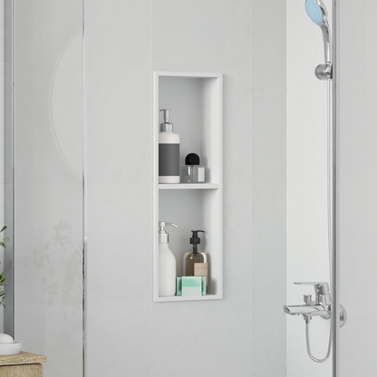 Shower Niche White 60 x 20 x 9.5 cm Stainless Steel