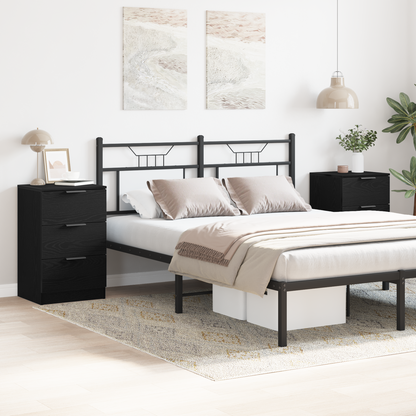 Bedside Cabinet 2 pcs Black Oak 40 x 65 x 65 cm Engineered Wood