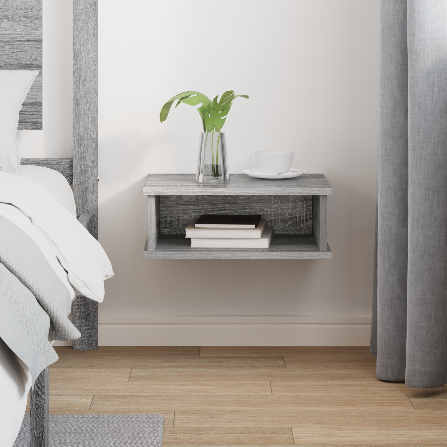 Bedside Table Grey Sonoma 40 x 31 x 15 cm Engineered Wood