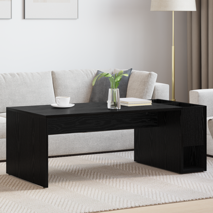 Coffee Table Black Oak 101.5 x 50 x 37 cm Engineered Wood