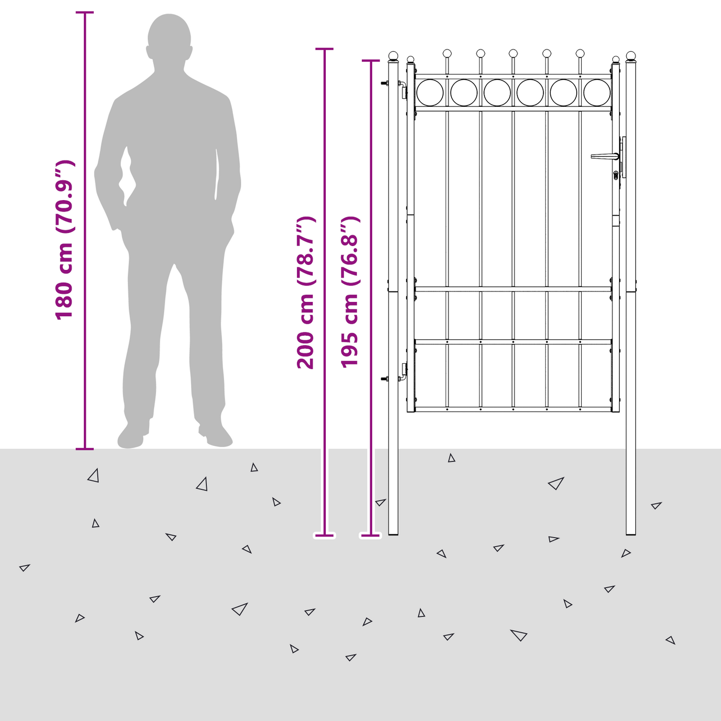 Fence Gate HORST 100 x 150 cm Metal Black Lockable
