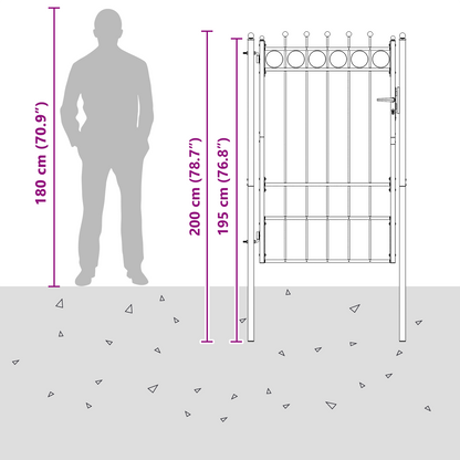 Fence Gate HORST 100 x 150 cm Metal Black Lockable
