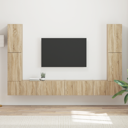 TV Cabinet Set 8 pcs Sonoma Oak Engineered Wood