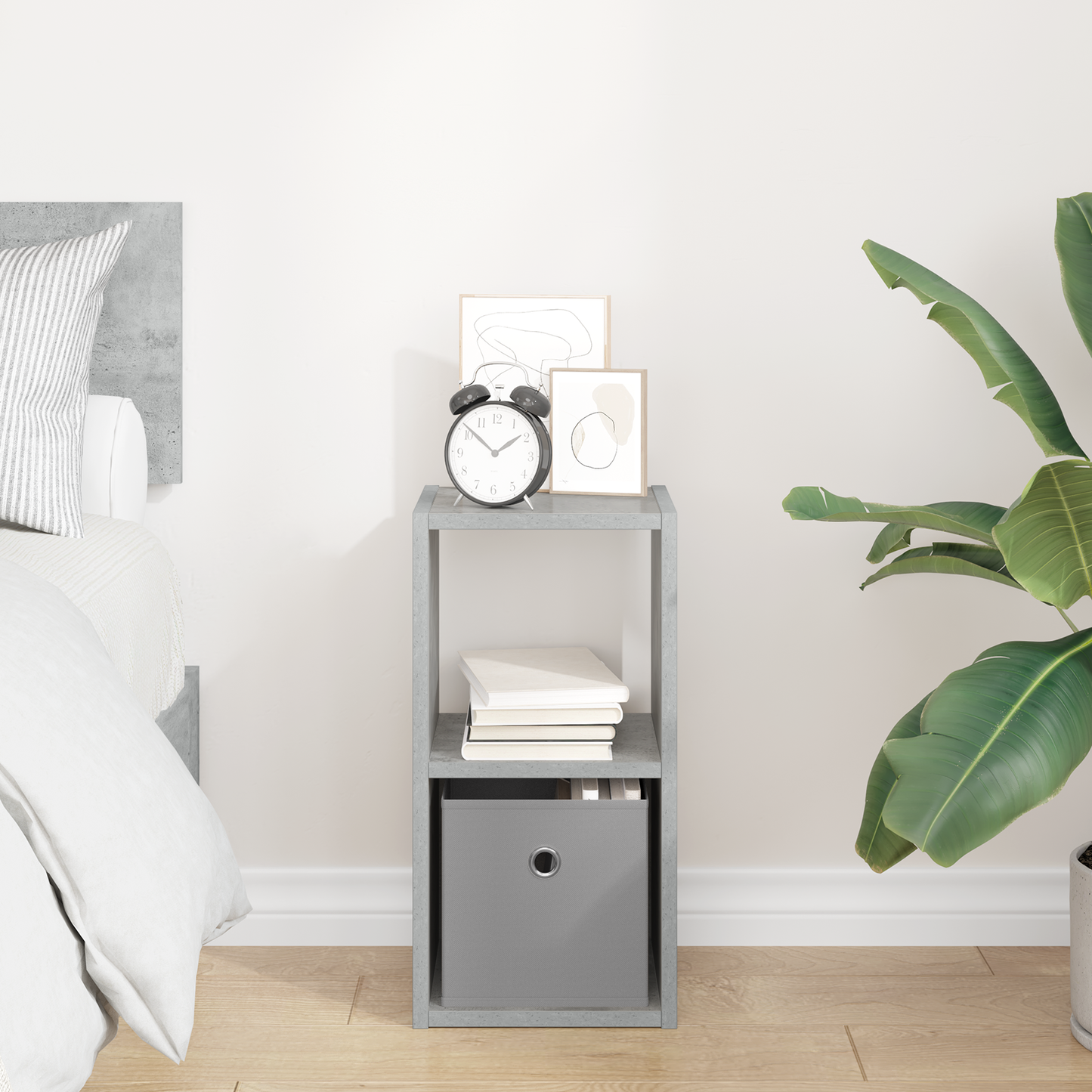 Bedside Table Concrete Grey 25.5 x 22 x 49.5 cm Engineered Wood