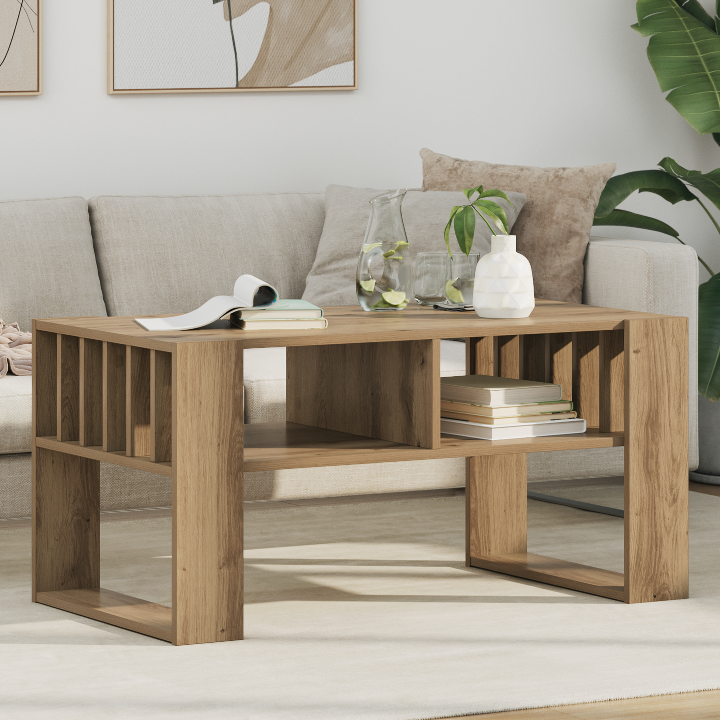 Coffee Table Artisan Oak 92 x 49.5 x 45 cm Engineered Wood