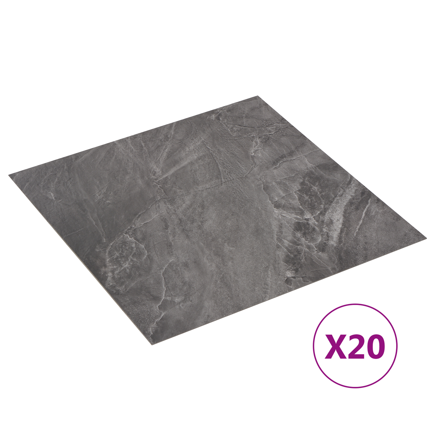 Self-adhesive Flooring Planks 30.5 x 30.5 cm 20 pcs PVC Black