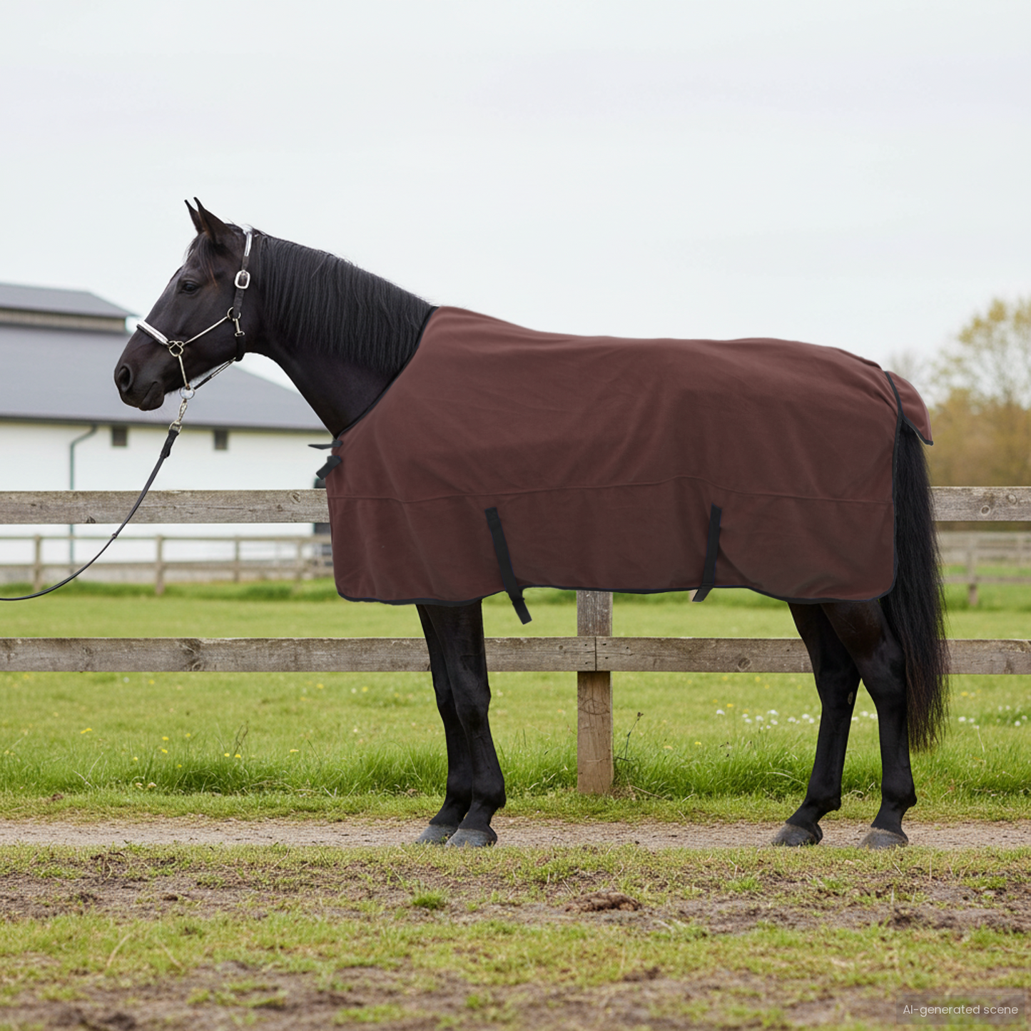 Horse Blanket Full Dark Brown 155 cm Polyester
