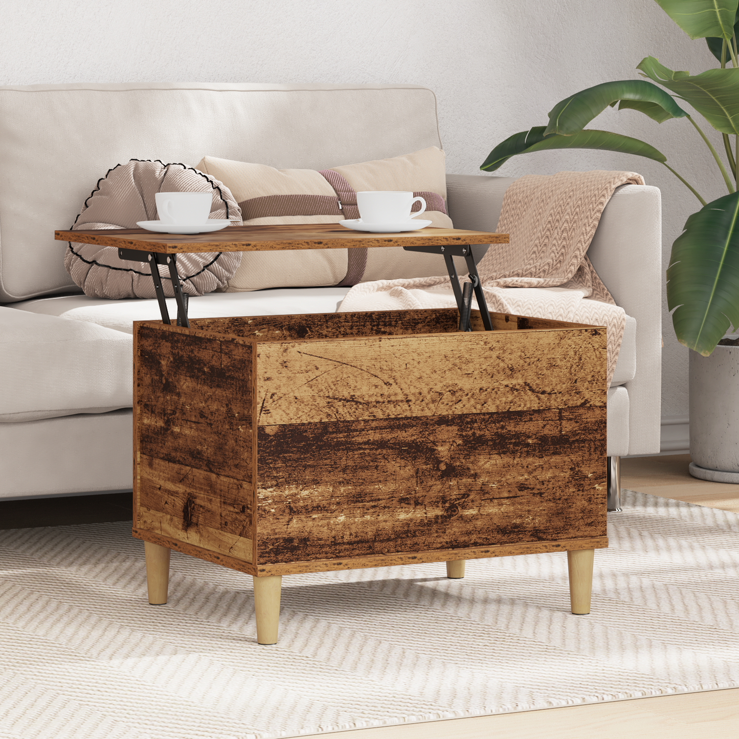Bedside Cabinet Old Wood 60 x 44.5 x 45 cm Engineered Wood