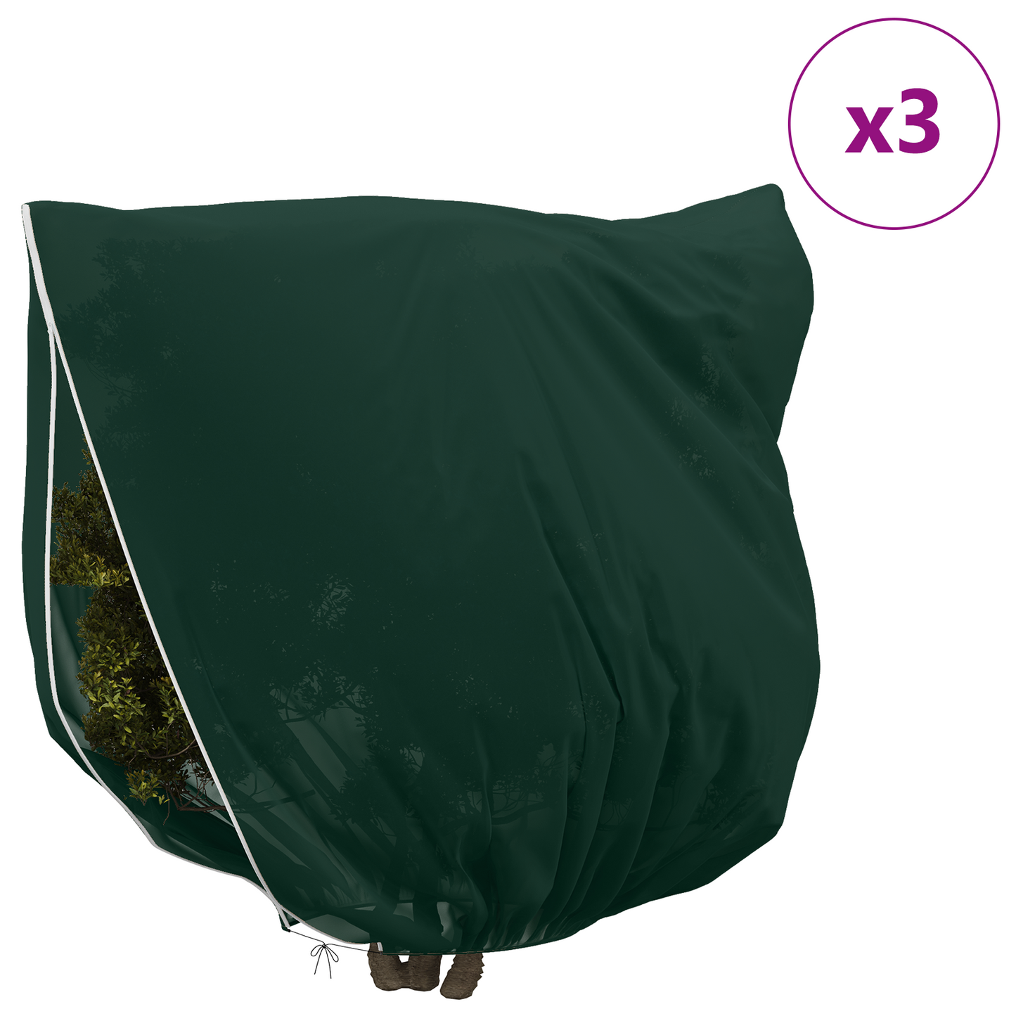 Frost Protection Plant Fleece Covers 3 pcs Green 2 x 2.36 m