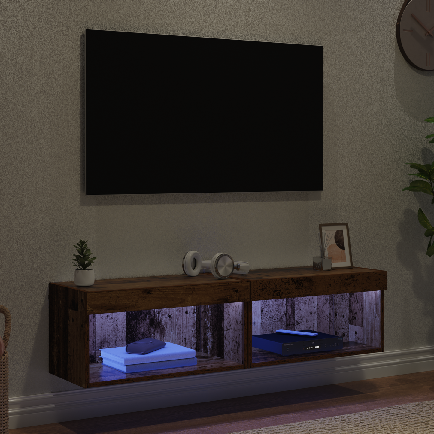 TV Cabinet Set 2 pcs Old Wood 60 x 30 x 30 cm Engineered Wood