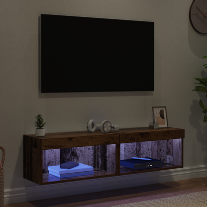 TV Cabinet Set 2 pcs Old Wood 60 x 30 x 30 cm Engineered Wood