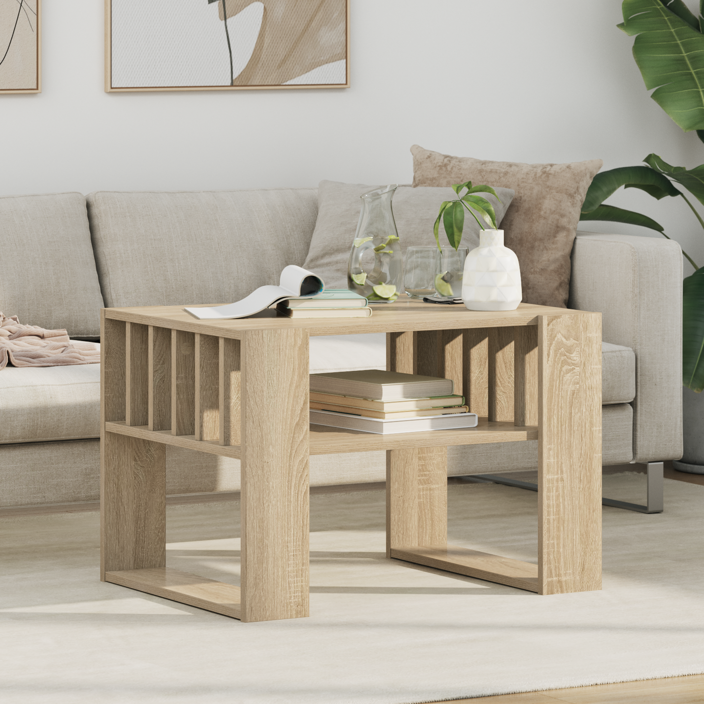 Coffee Table Sonoma Oak 66 x 49.5 x 45 cm Engineered Wood