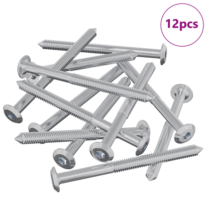 Furniture Screws 12 pcs Silver M6 x 85 mm Steel