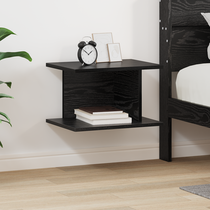 Bedside Table Black Oak 40 x 30 x 25 cm Engineered Wood