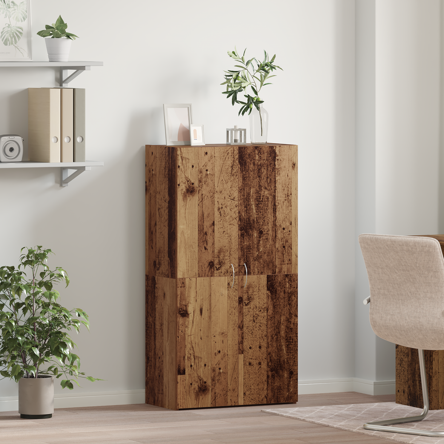 Office Cabinet Old Wood 60 x 32 x 115 cm Engineered Wood