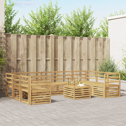 Outdoor Sofa Set 10 pcs White 59 x 59 x 37 cm Solid Acacia Wood