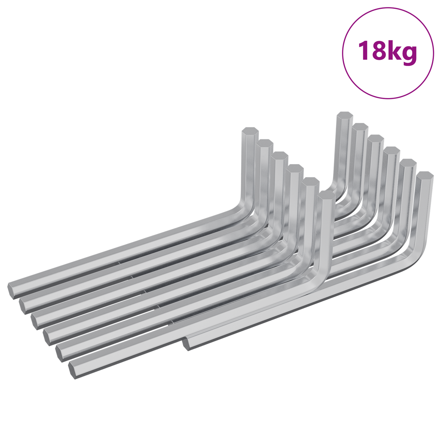 Hex Key 2118 pcs Silver 22 x 66 mm Steel