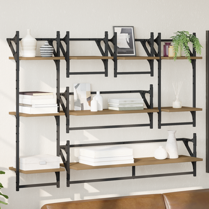 Wall Shelf Set with Shelf 6 pcs Artisan Oak 100 x 25 x 30 cm
