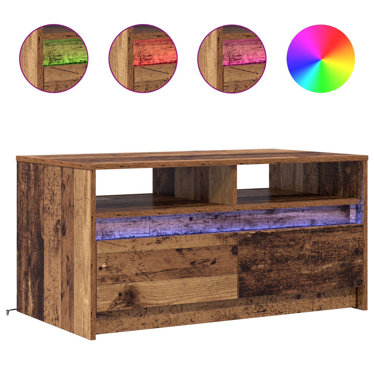 Coffee Table Old Wood 90 x 50 x 45 cm Engineered Wood